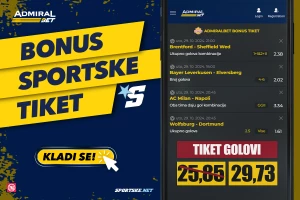 AdmiralBet i Sportske bonus tiket - Igramo na golove za kvotu 29.73!